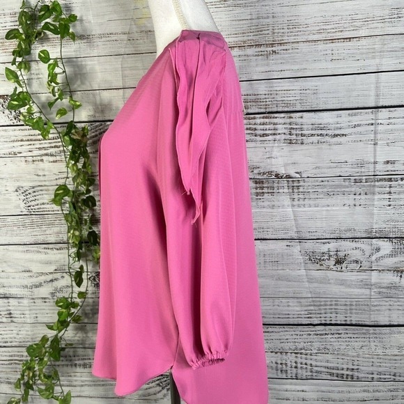 Gibson & Latimer Blouse Top size Small Rose PInk Mauve Lagenlook Wedding Modest - Picture 11 of 14